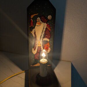 Vintage Hand Painted Night Light Crazy Mountain Christmas Scene